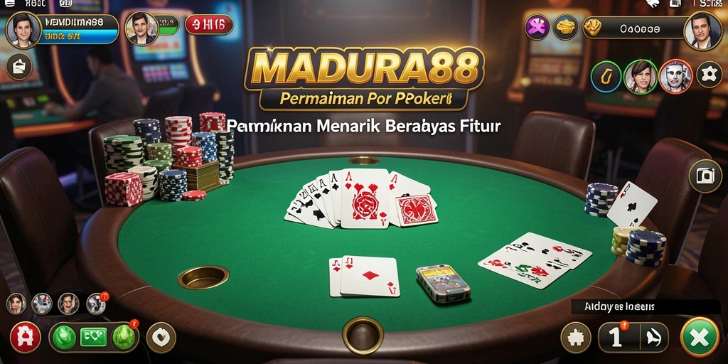 Tampilan gameplay Poker yang seru dan interaktif di MADURA88.