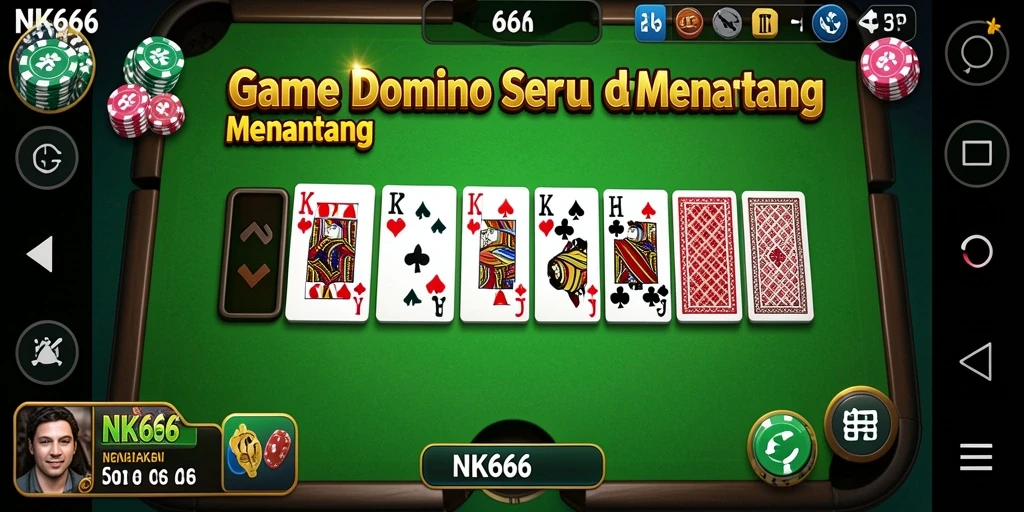 Tampilan menarik dari gameplay NK666 saat bermain domino.