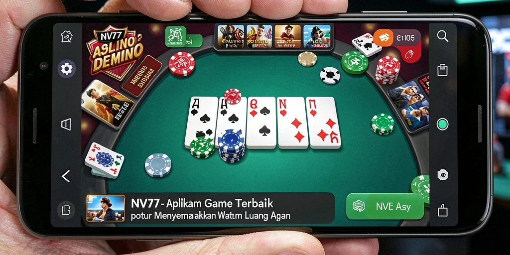 Tangkapan layar gameplay NV77 menampilkan pertempuran seru dalam permainan Domino.